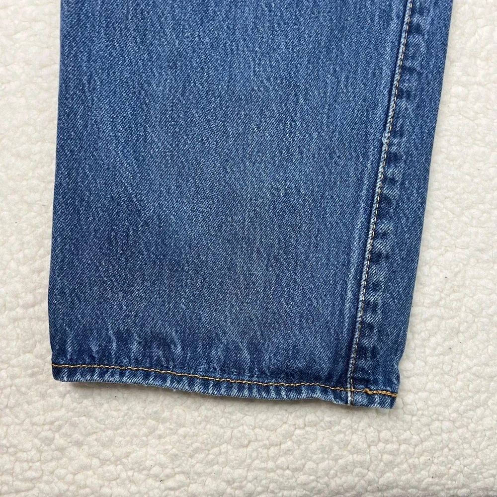 Levis 501 Jeans Mens 38x32 Fit 34x29 Blue Medium Wash Western Straight Leg Denim
